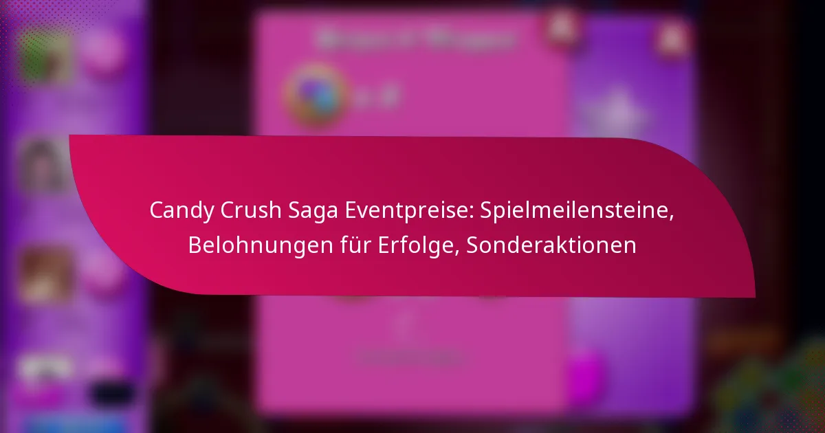 Candy Crush Saga Eventpreise: Spielmeilensteine, Belohnungen für Erfolge, Sonderaktionen