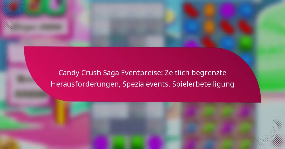 Candy Crush Saga Eventpreise: Zeitlich begrenzte Herausforderungen, Spezialevents, Spielerbeteiligung