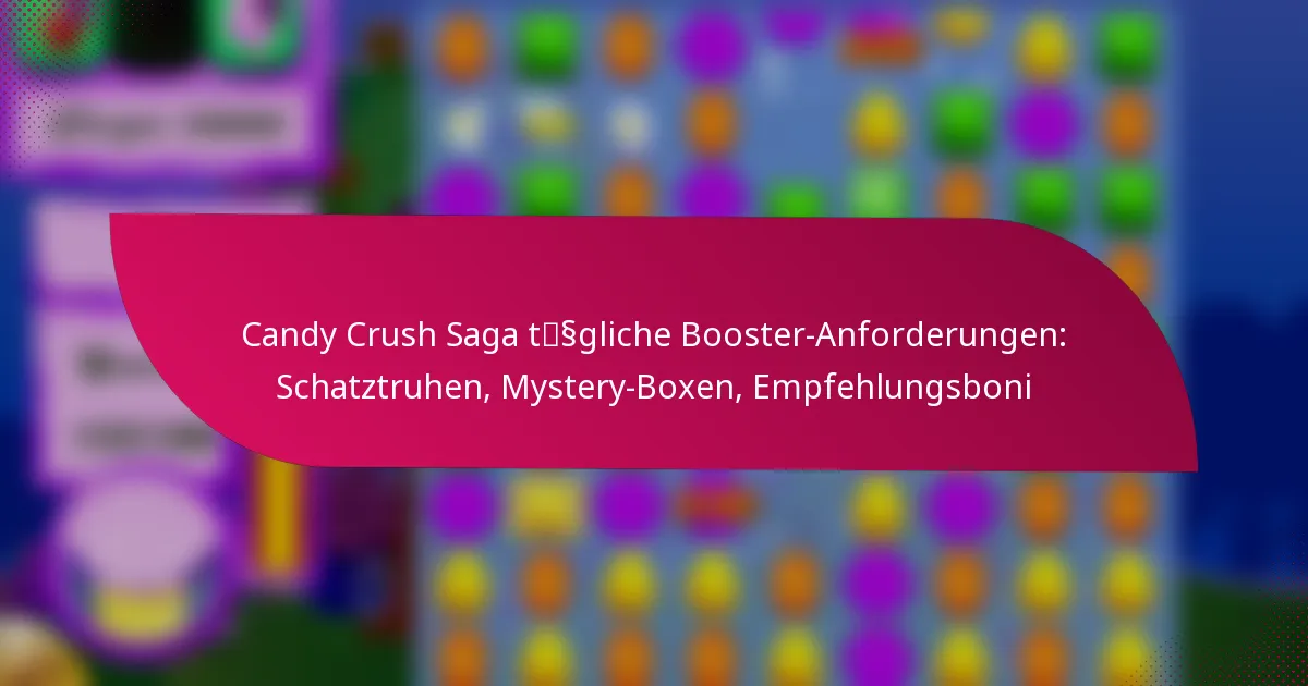 Candy Crush Saga tägliche Booster-Anforderungen: Schatztruhen, Mystery-Boxen, Empfehlungsboni