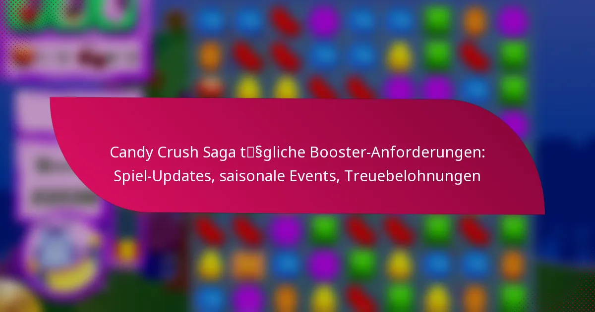 Candy Crush Saga tägliche Booster-Anforderungen: Spiel-Updates, saisonale Events, Treuebelohnungen