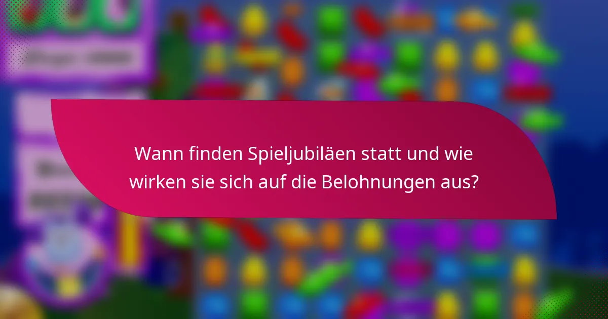 Wann finden Spieljubiläen statt und wie wirken sie sich auf die Belohnungen aus?
