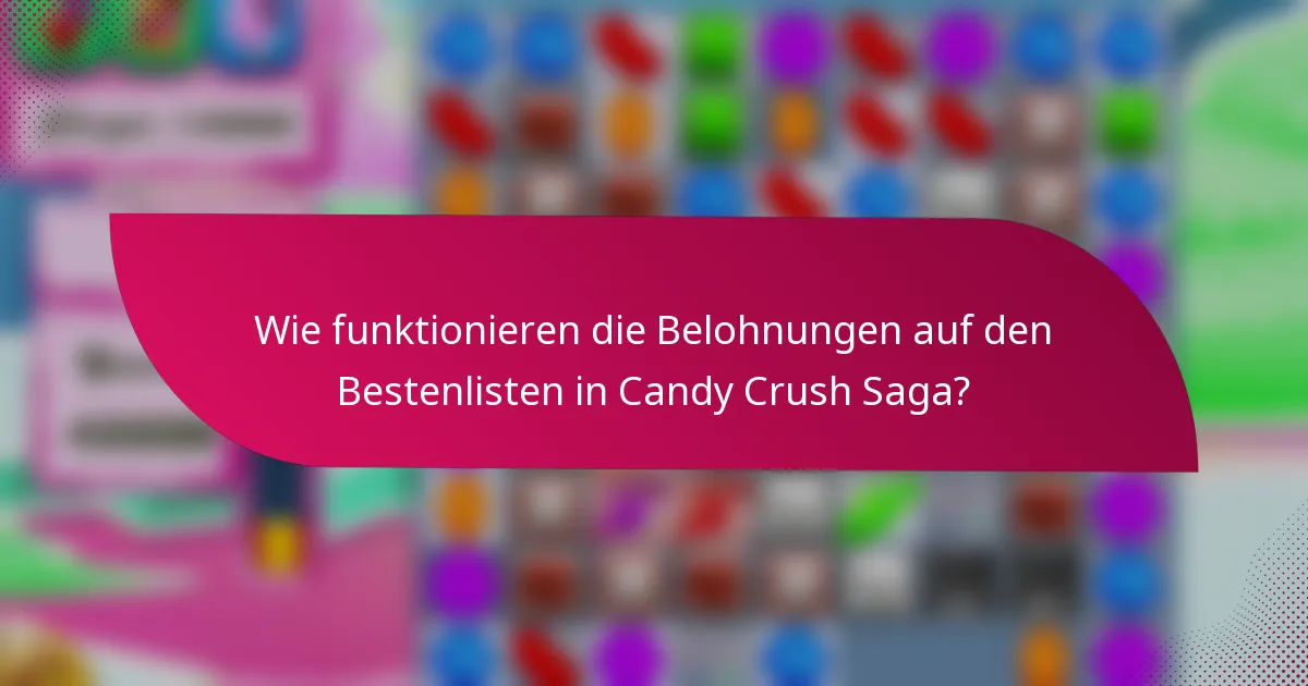 Wie funktionieren die Belohnungen auf den Bestenlisten in Candy Crush Saga?