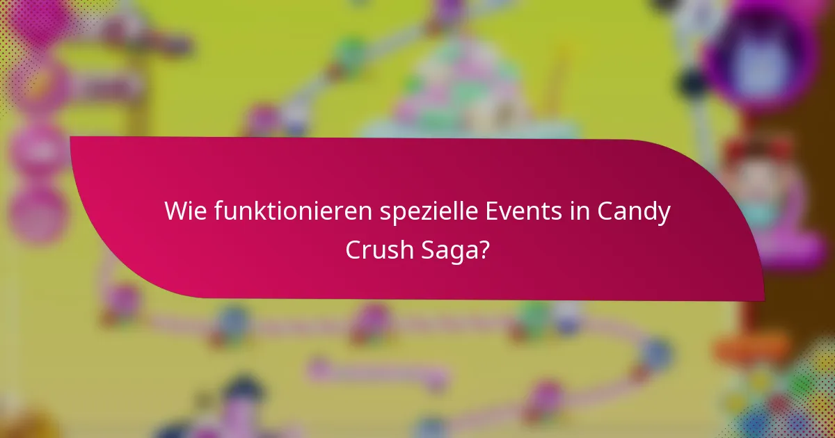 Wie funktionieren spezielle Events in Candy Crush Saga?